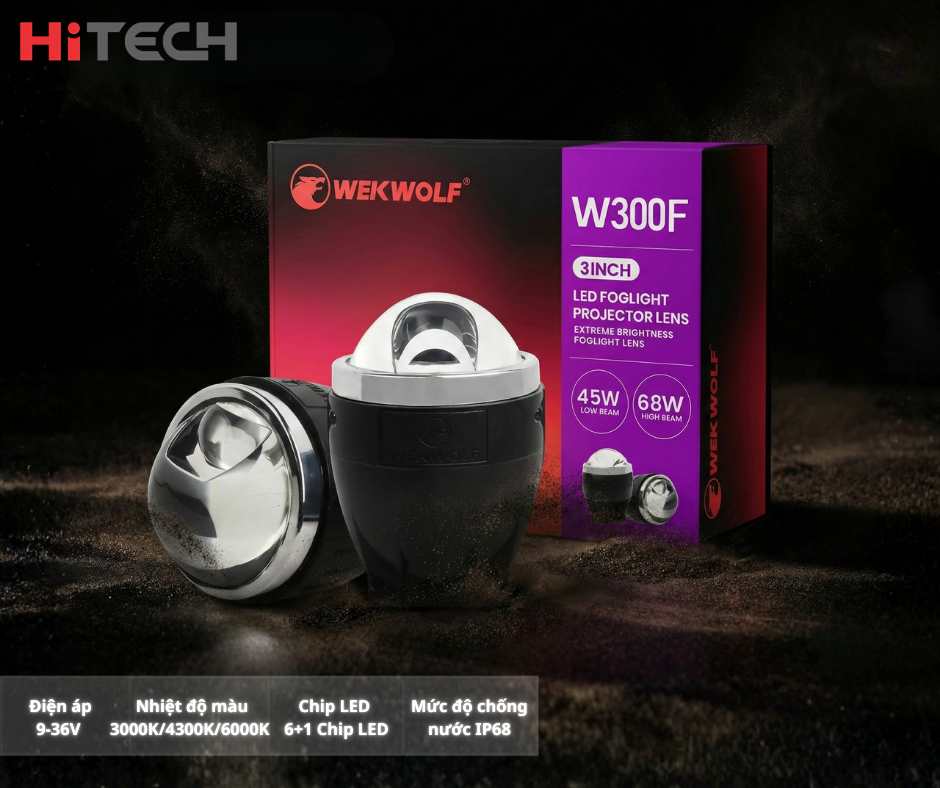 Độ bi gầm ô tô wekwolf W300 laser